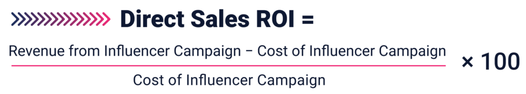 direct sales ROI formula